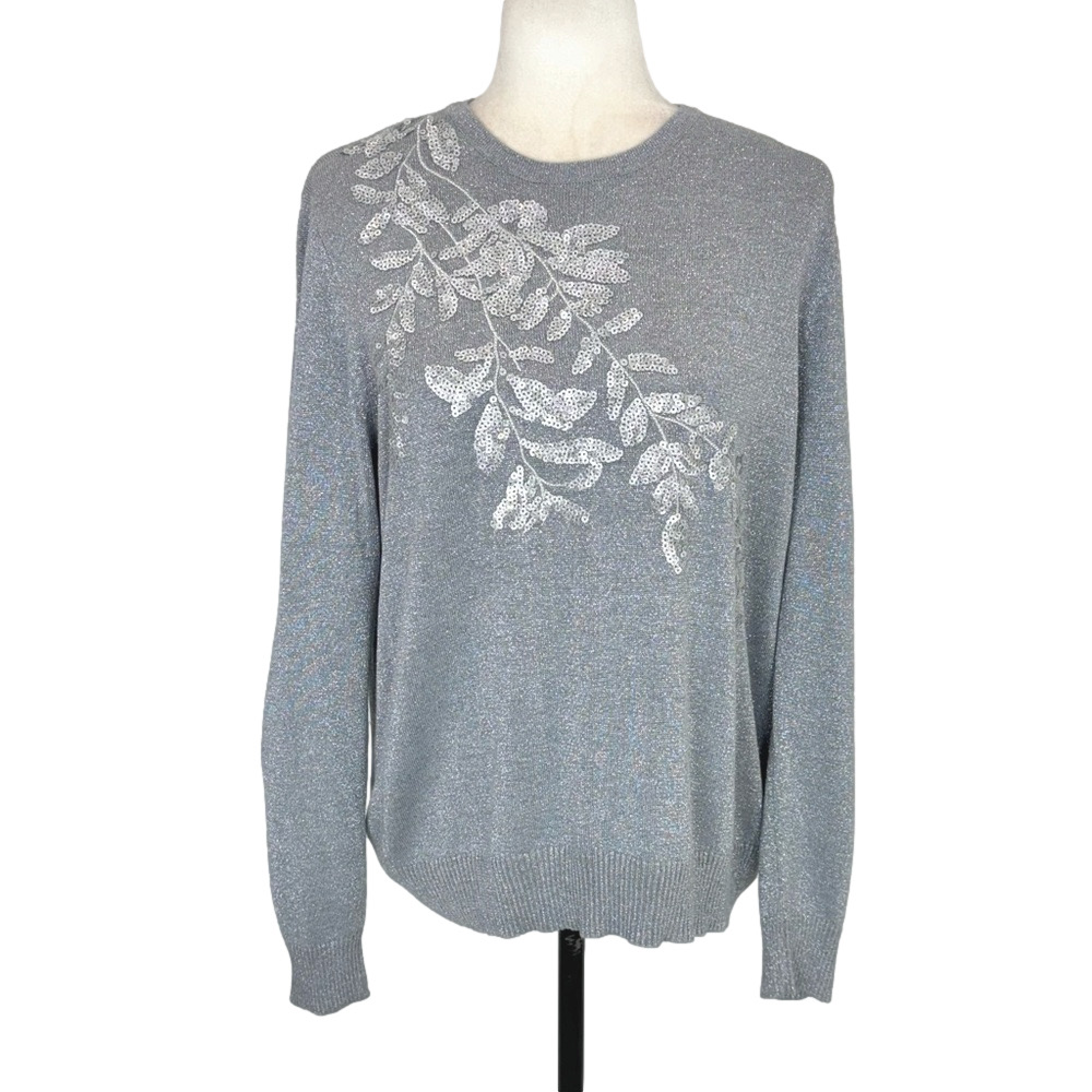 Yal sparkly silver sequinned sweater